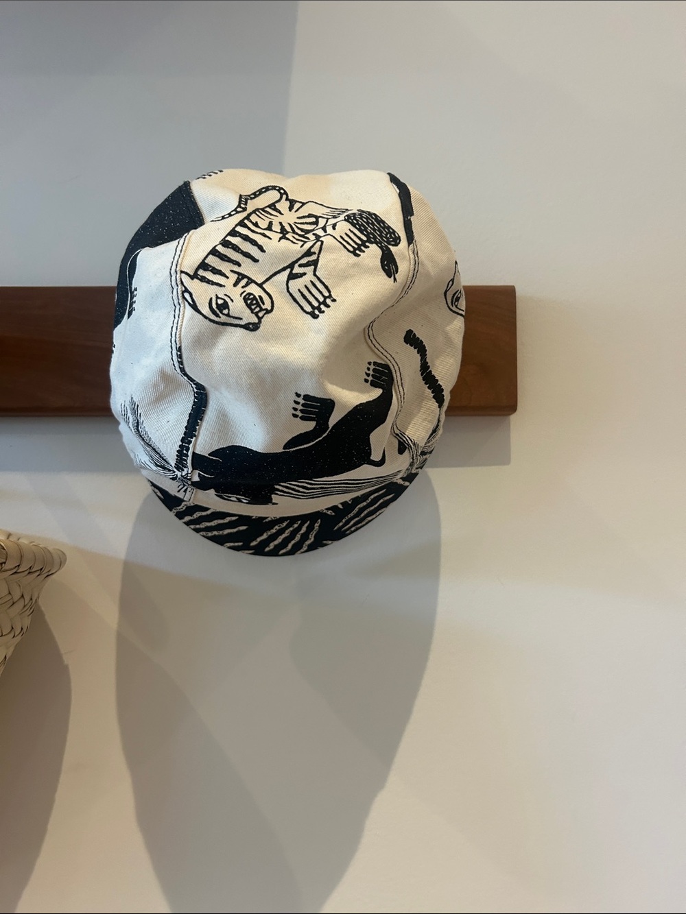 Black & Cream Animal Print cycling Hat
